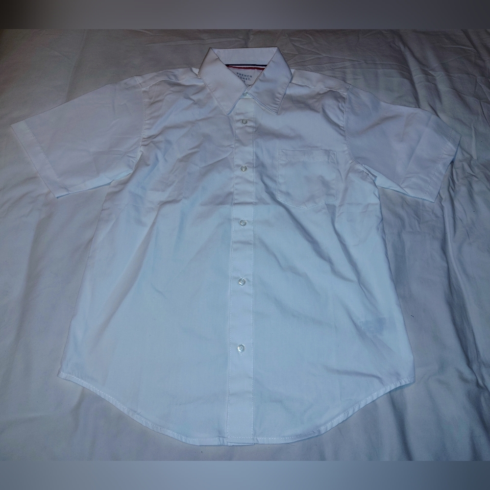 French Toast ,Boys, White Button Down School Uniform Shirt.Size12